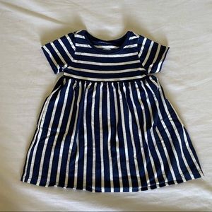 Old Navy Baby Girl White & Blue Stripe Dress